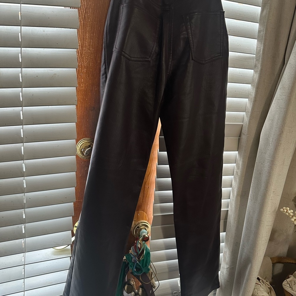 Wilfred Dark faux Leather Pants - Picture 5 of 11